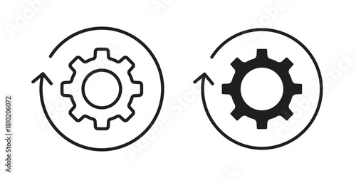 Recovery icon illustration, thin line vector, web design sign,