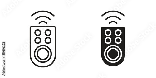 Remote icon illustration, thin line vector, web design sign,