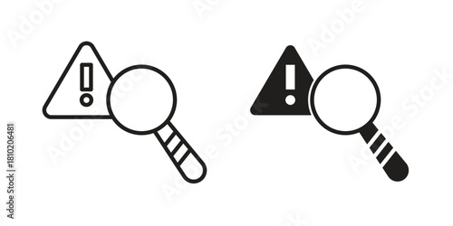 Risk analysis icon illustration, thin line vector, web design sign,