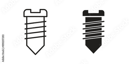 Screws icon illustration, thin line vector, web design sign,