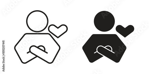 Selfcare icon illustration, thin line vector, web design sign,