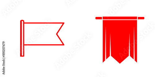 Simple Heraldic Banner Pennant Blank Flat Vector
