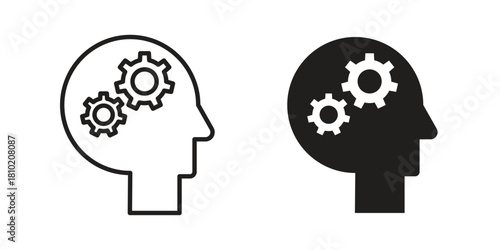 Skills icon illustration, thin line vector, web design sign,