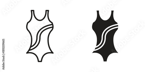 Swimsuit icon illustration, thin line vector, web design sign,