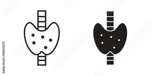 Thyroid icon illustration, thin line vector, web design sign,
