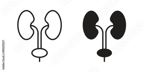 Urology icon illustration, thin line vector, web design sign,