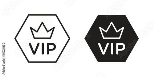 VIP icon illustration, thin line vector, web design sign,