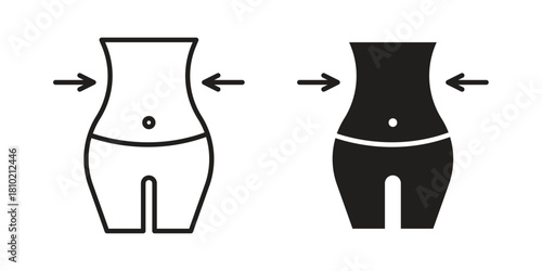 Weight loss icon illustration, thin line vector, web design sign,