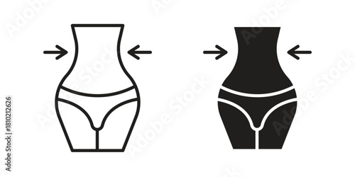 Weight loss icon illustration, thin line vector, web design sign,