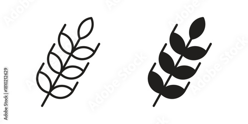 Wheat grain icon illustration, thin line vector, web design sign,