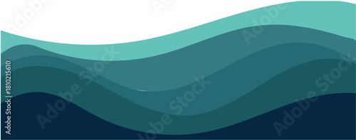 Abstract background of flowing, layered waves in shades of teal and deep blue.