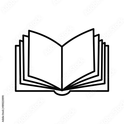 Open book with blank pages and visible pages fanning out
