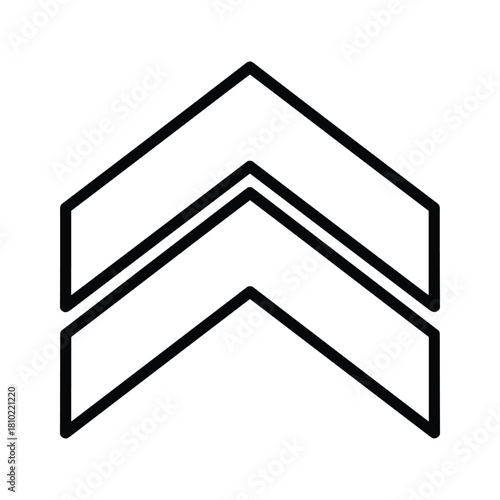 Simple outline of two chevron arrows pointing upward
