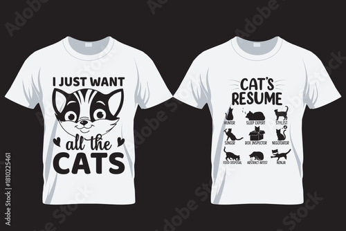 Cat SVG T Shirt Design Template , Cat silhouette T Shirt, sublimation printing file,  Cat lover t shirt, 26