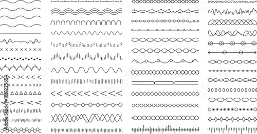 Collection of hand drawn decorative borders and dividers for design elements