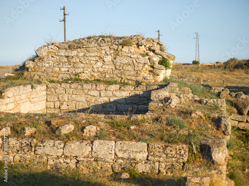 Black sea coastline and Ancient ruins at Kaliakra cape, Bulgaria