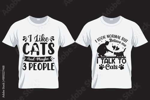 Cat SVG T Shirt Design Template , Cat silhouette T Shirt, sublimation printing file,  Cat lover t shirt, 13