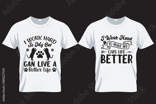 Cat SVG T Shirt Design Template , Cat silhouette T Shirt, sublimation printing file,  Cat lover t shirt, 11