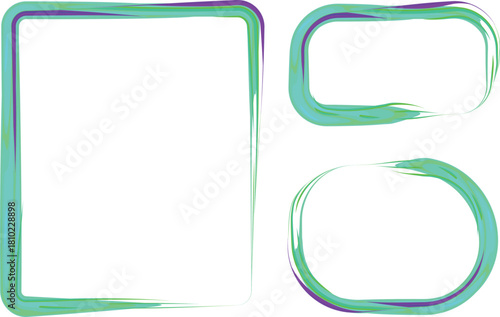 turquoise green colorful decorative design artistic abstract frames shapes