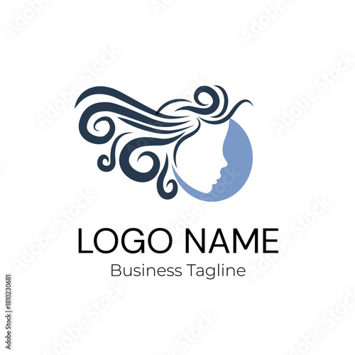 Logo Beauty Hair Salon Vector Design Template