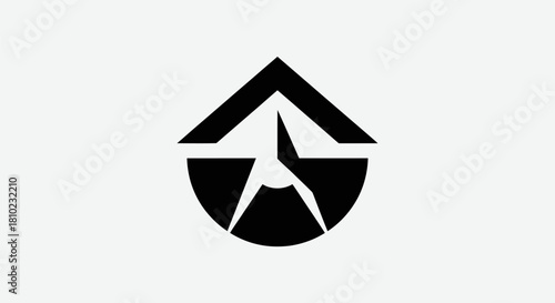 Abstract geometric icon modern symbol in black and white design