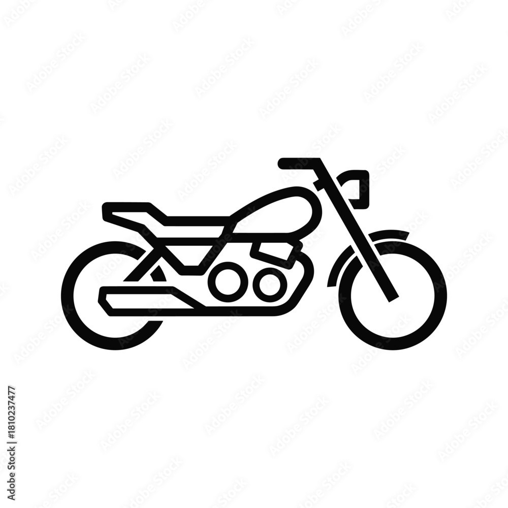 Obraz premium Simple outline icon of a classic motorcycle on a white background