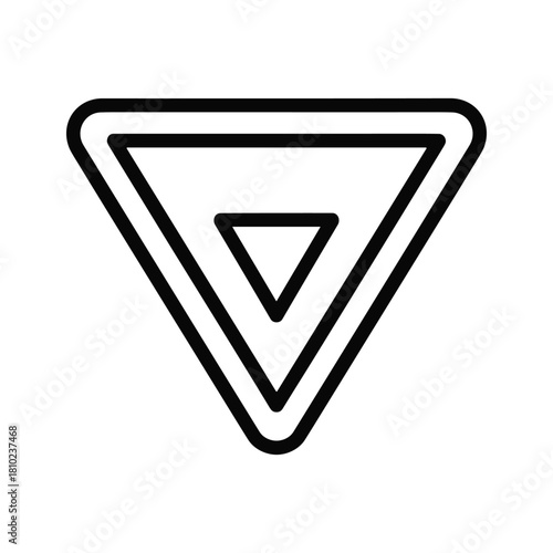 Geometric abstract design with nested triangles in outline style