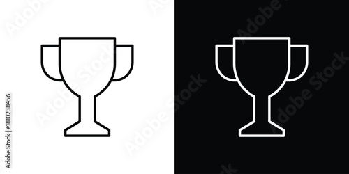 Achievement icons pack. Set of black and white liner stroke symbols
