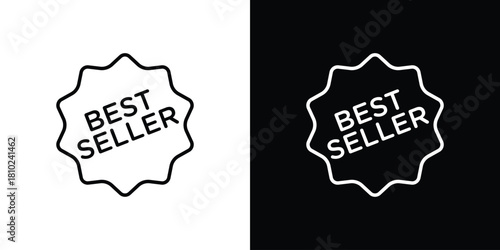 Best seller icons pack. Set of black and white liner stroke symbols