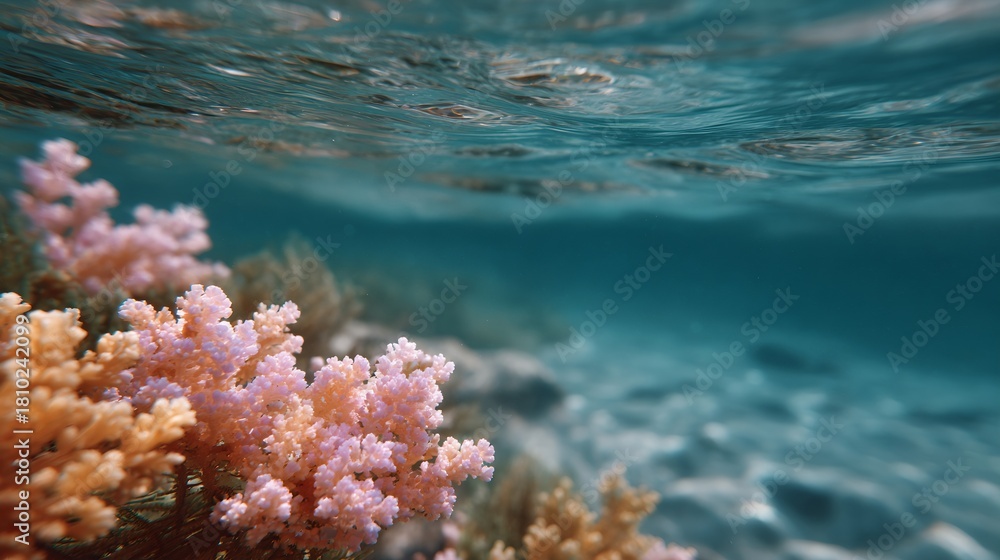 Fototapeta premium reef with pink and orange coral