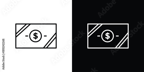 Bonds icons pack. Set of black and white liner stroke symbols