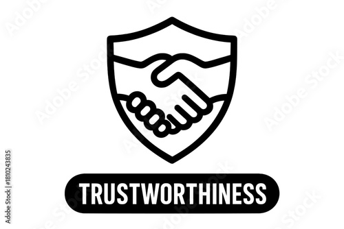 Secure handshake inside a protective shield symbolizing reliability and business agreement
