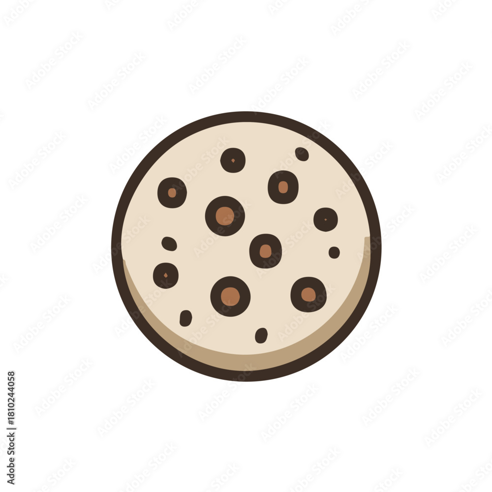 Fototapeta premium A_Simple_flat_2D_icon_of_a_cookie_isolated_on_a_white, simple illustration with EPS format design