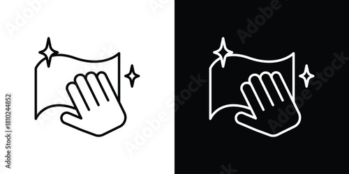 Clean icons pack. Set of black and white liner stroke symbols