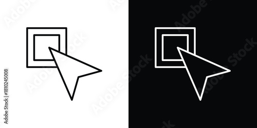 Click icons pack. Set of black and white liner stroke symbols