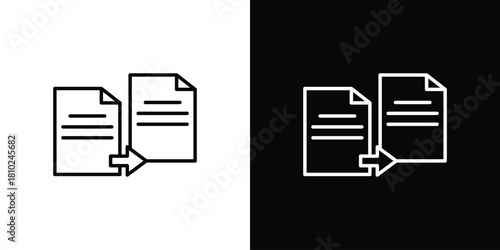 Compare icons pack. Set of black and white liner stroke symbols