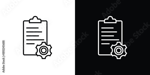 Compile icons pack. Set of black and white liner stroke symbols