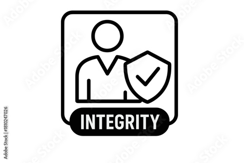 Professional integrity and ethical conduct symbol with shield and checkmark