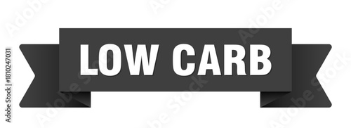 low carb ribbon isolated on transparent background. low carb ribbon