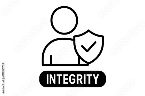 Person figure protected by security shield symbolizing integrity and ethical accountability
