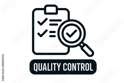 Quality control inspection and compliance checklist with magnifying glass