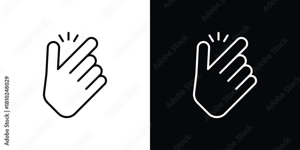 Obraz premium Easy icons pack. Set of black and white liner stroke symbols