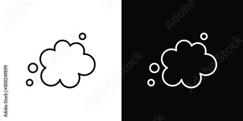 Foam icons pack. Set of black and white liner stroke symbols