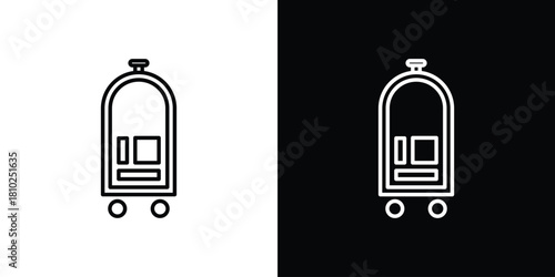 Hotel service icons pack. Set of black and white liner stroke symbols
