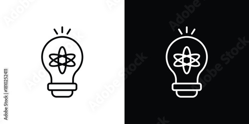 Innovation icons pack. Set of black and white liner stroke symbols