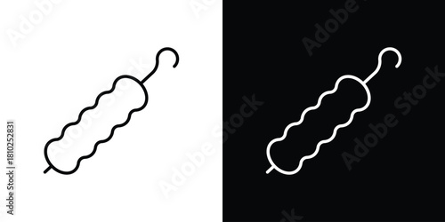 Kebab icons pack. Set of black and white liner stroke symbols