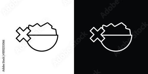 Lack of appsetite icons pack. Set of black and white liner stroke symbols