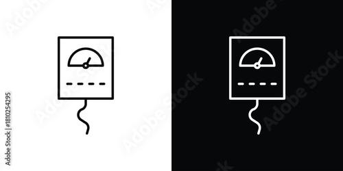 Meter icons pack. Set of black and white liner stroke symbols