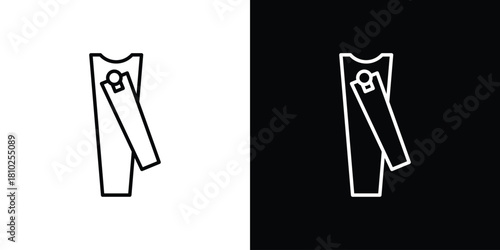 Nail clippers icons pack. Set of black and white liner stroke symbols