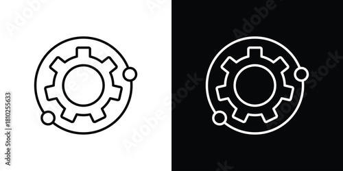 Operation icons pack. Set of black and white liner stroke symbols